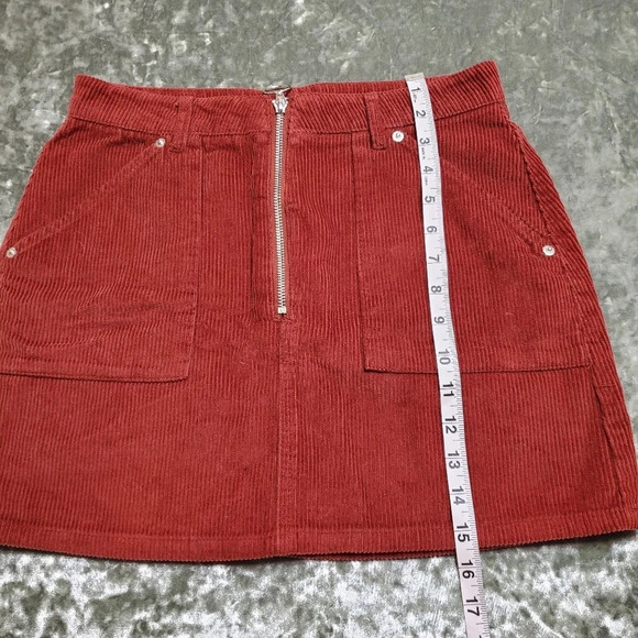 Topshop Corduroy Front Zip Mini Skirt - Picture 5 of 7